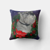 標準シュナウツァークリスマス クッション (裏面)