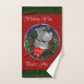 標準シュナウツァークリスマス バスタオルセット (ハンドタオル)