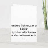 "標準シュナウツァー及びサンタ"犬の芸術の挨拶状 シーズンカード (裏面)