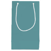 標準ティール（緑がかった色）の背景 スモールペーパーバッグ (正面)