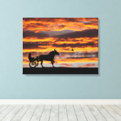 標準トロッティングレースホースキャンバス印刷 キャンバスプリント (インサイチュ (ウッドフロア))