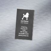 標準ファンシープードルドッグシルエット垂直 マグネット名刺 (インサイチュ)