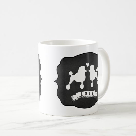 標準ファンシープードル |かわいい犬の愛 コーヒーマグカップ (正面右)