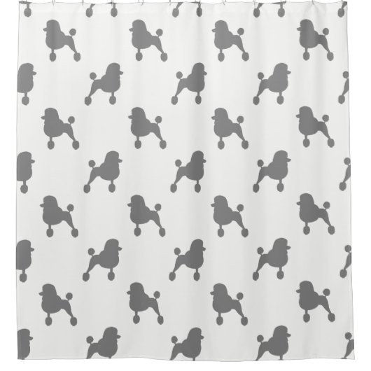 標準ファンシーポードルシルエットのパターン シャワーカーテン (正面)