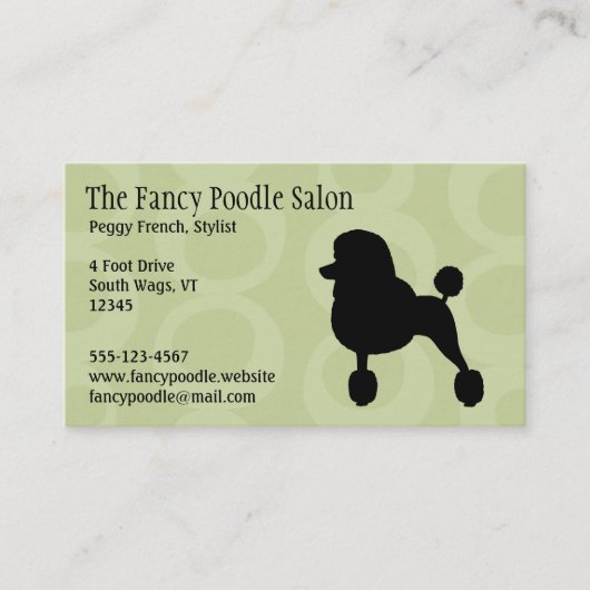 標準ブラックプードルシルエット 名刺 (正面)