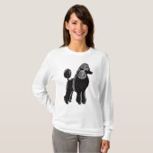 標準プードルの女性のFlowyの長袖のワイシャツ Tシャツ (正面フル)