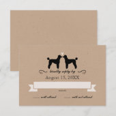 標準プードルシルエット結婚式RSVP返信 出欠カード (正面/裏面)