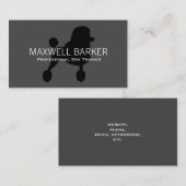 標準プードルシルエット黒オングレー 名刺 (正面/裏面)