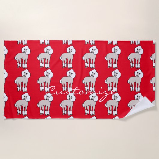 標準プードルドッグサンダー_コーブ ビーチタオル (正面)