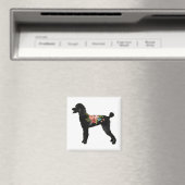 標準プードルドッグブリードボホフローラシルエット マグネット (インサイチュ (食洗機))