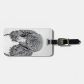 標準プードルブラックパ絵画ーティ-ドッグアート ラゲッジタグ (正面横)