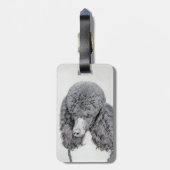 標準プードルブラックパ絵画ーティ-ドッグアート ラゲッジタグ (裏面縦)