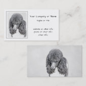 標準プードルブラックパ絵画ーティ-ドッグアート 名刺 (正面/裏面)