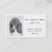 標準プードルブラックパ絵画ーティ-ドッグアート 名刺 (正面)