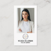 標準ホワイトフォトQRコードロゴ（縦） 名刺 (正面)