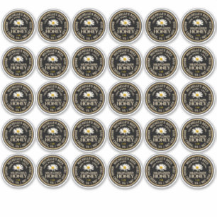 標準メイスンジャーのふたハニーラベルデイジー2.125インチ シール