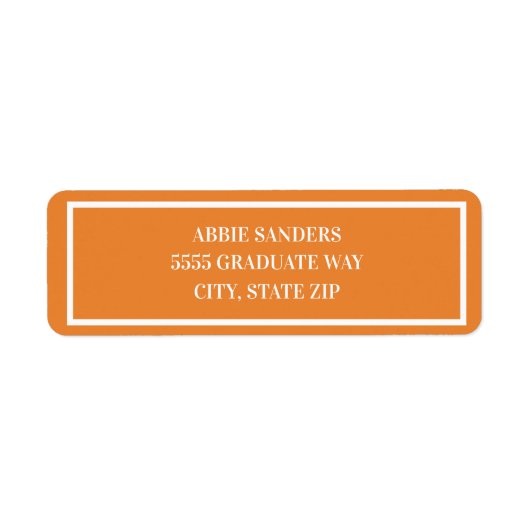 標準モダンオレンジと白 ラベル (正面)