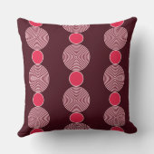 標準モダンピンクの円の線パターン クッション (裏面)