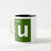 標準モデル(クォークの上で) ツートーンマグカップ (正面左)