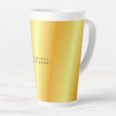 標準ユニーク特殊金ゴールド色の背景 カフェラテマグ (右アングル)