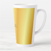 標準ユニーク特殊金ゴールド色の背景 カフェラテマグ (右)