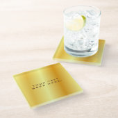 標準ユニーク特殊金ゴールド色の背景 ガラスコースター (アングル)