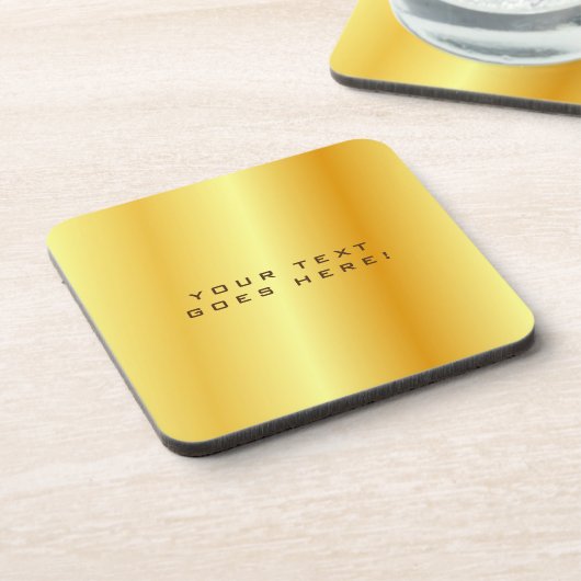 標準ユニーク特殊金ゴールド色の背景 コースター (左側)