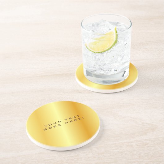 標準ユニーク特殊金ゴールド色の背景 コースター (側面)