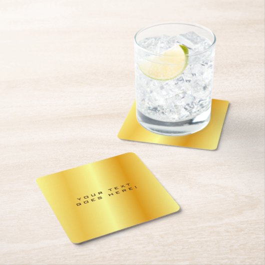 標準ユニーク特殊金ゴールド色の背景 スクエアペーパーコースター (インサイチュ)