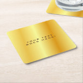 標準ユニーク特殊金ゴールド色の背景 スクエアペーパーコースター (アングル)