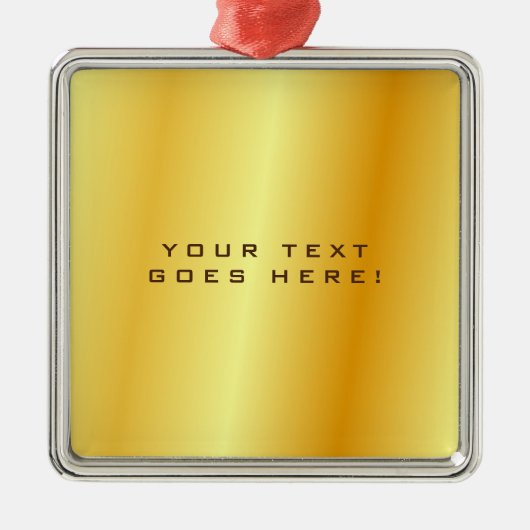 標準ユニーク特殊金ゴールド色の背景 メタルオーナメント (正面)