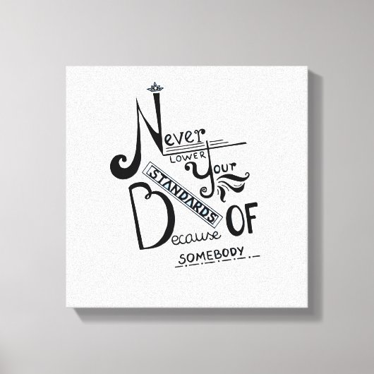 標準引用文を決して下げなやる気を起こさせるい キャンバスプリント (正面)