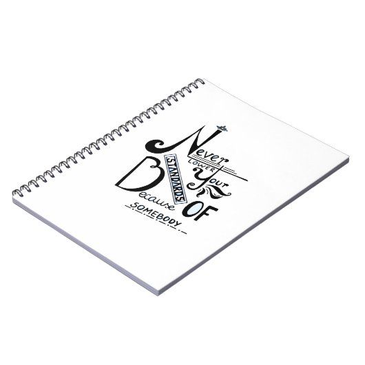 標準引用文を決して下げなやる気を起こさせるい ノートブック (左側)