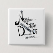 標準引用文を決して下げなやる気を起こさせるい 缶バッジ (正面)