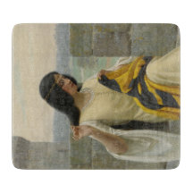 標準旗を縫う（中世の女性）