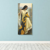 標準旗を縫う（中世の女性） キャンバスプリント (インサイチュ (ウッドフロア))