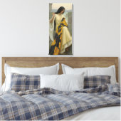 標準旗を縫う（中世の女性） キャンバスプリント (インサイチュ (寝室))