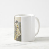 標準旗を縫う（中世の女性） コーヒーマグカップ (正面右)