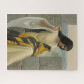 標準旗を縫う（中世の女性） ジグソーパズル (横)