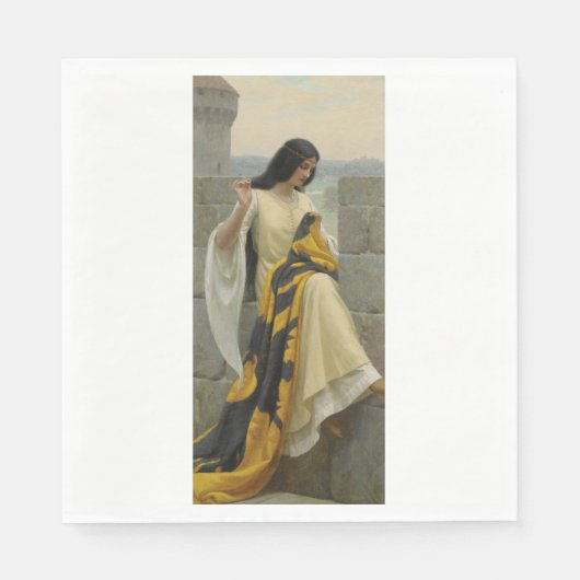 標準旗を縫う（中世の女性） スタンダードランチョンナプキン (正面)