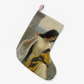 標準旗を縫う（中世の女性） スモールクリスマスストッキング (正面 (吊り時))