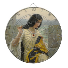 標準旗を縫う（中世の女性） ダーツボード