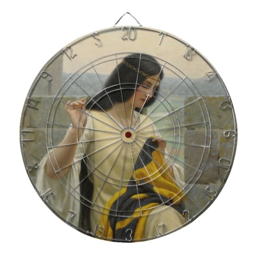 標準旗を縫う（中世の女性） ダーツボード (正面)