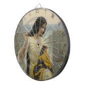 標準旗を縫う（中世の女性） ダーツボード (正面右)