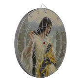 標準旗を縫う（中世の女性） ダーツボード (正面左)