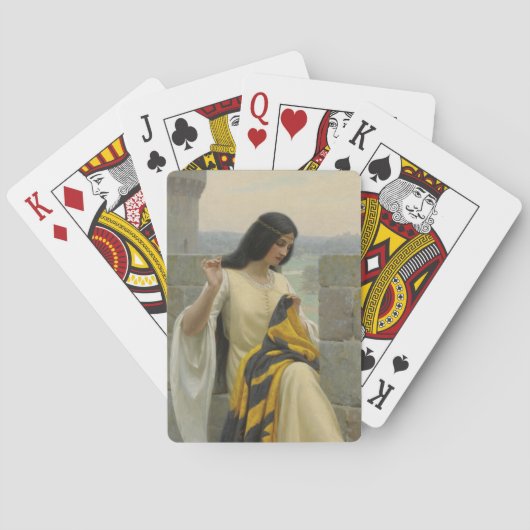 標準旗を縫う（中世の女性） トランプ (裏面)