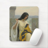 標準旗を縫う（中世の女性） マウスパッド (マウス)