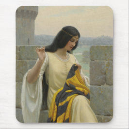 標準旗を縫う（中世の女性） マウスパッド