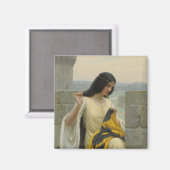 標準旗を縫う（中世の女性） マグネット (正面/裏面)