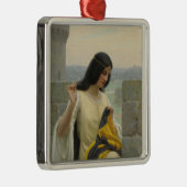 標準旗を縫う（中世の女性） メタルオーナメント (右)